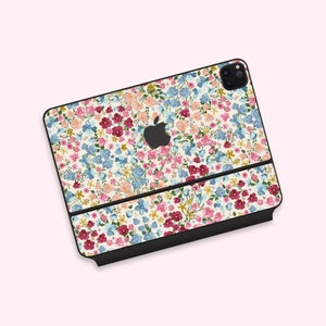 Vibrant Blossoms iPad Magic Keyboard Skin | Petite Bloom iPad Pro Magic Keyboard Decal | Romantic Country Style Magic Keyboard for iPad Skin
