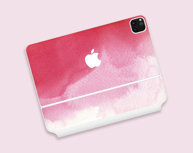 Gradient Pink Watercolor Magic Keyboard for iPad Pro Skin | Artistic Texture & Scratch-Resistant | Romantic Sunset iPad Magic Keyboard Decal
