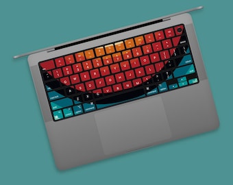 Gradient Spectrum MacBook Pro Keyboard Sticker Skin | Colorful Design MacBook Air Keyboard Cover | Chromatic Keys MacBook Keyboard Decal