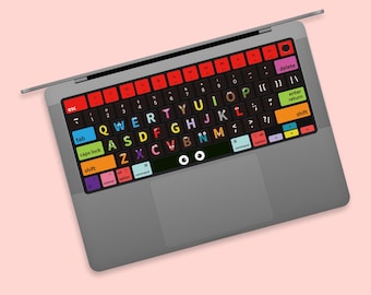 Playful Letters Monsters MacBook Keyboard Stickers | Cute Critter Caps MacBook Pro Keyboard Decal | Lively Monster MacBook Air Keyboard Skin