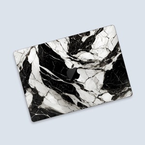 Monochrome Marble Texture MacBook Protective Skin | Elegant Marble MacBook Air Decal | Chic Marble Pattern,Premium Stone Look MacBook Skin