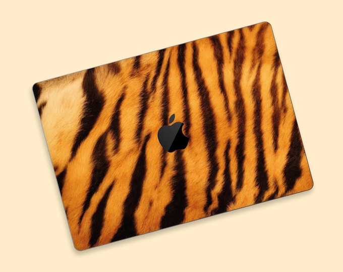 Tiger Stripes MacBook Pro Skin | Vibrant Tiger Print Laptop Cover MacBook Air Decal |  Tiger Essence Design | Wild Streak MacBook Pro Skin
