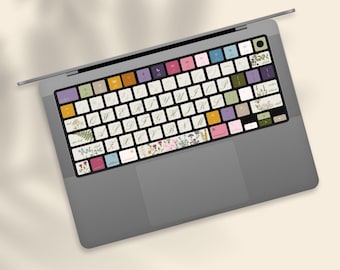 Floral Symphony MacBook Keyboard Stickers, Oil-resistant | Colorful Pattern MacBook Keyboard Decal, Anti-Scratch | MacBook Keyboard Skin