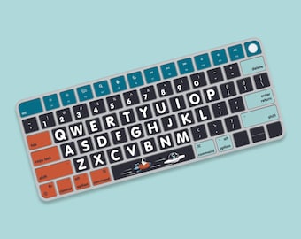 Space-Themed Individual Keys Sticker for Magic Keyboard | Stellar Navigation Magic Keyboard Decal | Galactic Journey Magic Keyboard Skin