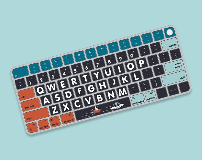 Space-Themed Individual Keys Sticker for Magic Keyboard | Stellar Navigation Magic Keyboard Decal | Galactic Journey Magic Keyboard Skin