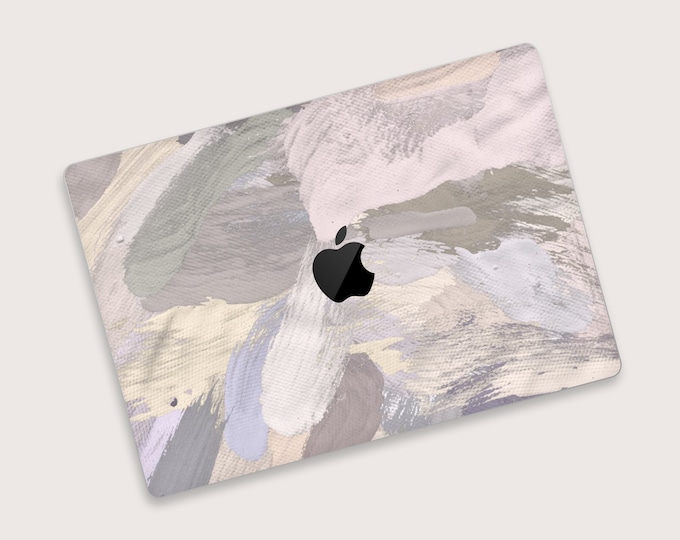 Painterly Abstract MacBook Pro Skin | Soft Brushstrokes MacBook Air Decal |  Impressionist Canvas MacBook Skin | Abstract Art Designer Skin