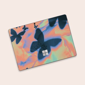 Dreamy Butterfly Surface Pro Protective Skin | Design de padrão psicodélico Surface Pro Decal | Dreamy Gradient Colors Surface Pro Wrap