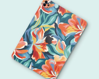 Tropical Floral Bloom iPad Pro Skin | Lush Citrus Garden iPad Pro Decal | Colorful Spring Blossom iPad Pro, iPad Air, iPad Protective Skin