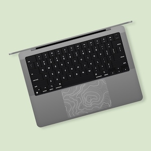 Carte topographique, habillage transparent du trackpad pour MacBook, dessin au trait, décalcomanie pour trackpad, habillage pour trackpad MacBook Pro et MacBook Air