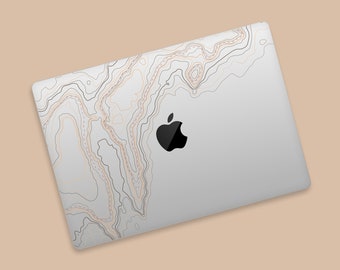 Coque transparente pour MacBook Altitudes abstraite | Coque transparente de protection pour MacBook, relief géométrique | Étui pour MacBook Pro Motifs topographiques