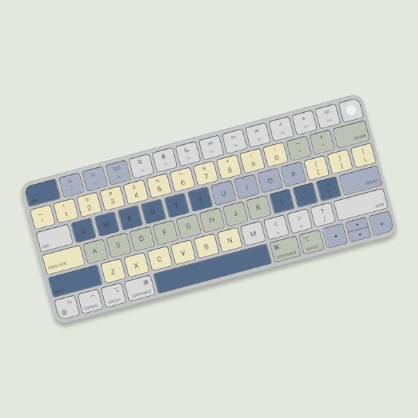 Subtile Kalte Color Shift Key Aufkleber für Magic Keyboard | Tranquil Tones Magic Keyboard Aufkleber | Soft Spectrum Magic Keyboard Schutzhaut