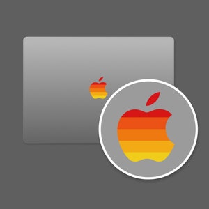 Vintage Spectrum Apple Logo Sticker for MacBook | Vintage Colorful MacBook Logo Sticker | Retro Charm, Old School Apple Logo Sticker