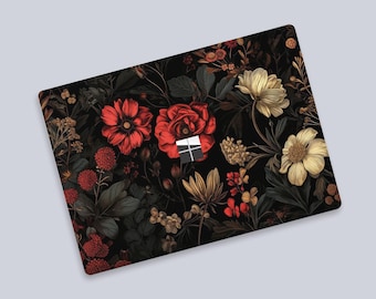 Vintage Botanical Microsoft Surface Protective Cover | Dramatic Bouquet Surface Laptop Decal | Moody Blossoms Surface Laptop Protective Skin