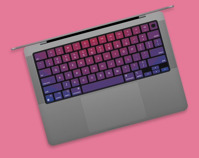 Purple Gradient Individual Keys Stickers for MacBook | Chic Violet Fusion MacBook Pro Keyboard Decal | Elegant Lavender Keyboard Air Skin