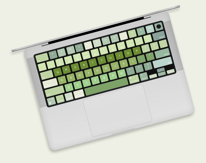 Green Gradient MacBook Keyboard Sticker | Spring Vibes MacBook Air Keyboard Decal | Nature Inspired Mac Accessory | MacBook Keyboard Sticker