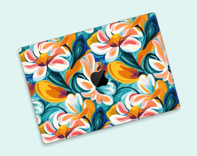Floral Bloom 8 MacBook Pro Skin, Durable Protection with Floral Design, Anti Scratch Top Bottom Skin, Palm Rest and Trackpad Skin