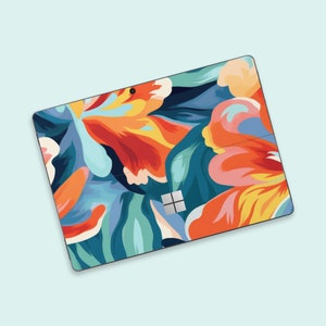 Design floral vibrante Surface Pro Skin | Superfície de arte colorida brilhante Pro Skin | Exótico Bloom Motif Surface Pro Skin | Superfície Pro Wrap