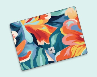 Vibrant Floral Design Surface Pro Skin | Bright Colorful Art Surface Pro Skin | Exotic Bloom Motif Surface Pro Skin | Surface Pro Wrap