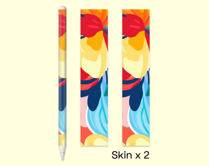 Floral Bloom Apple Pencil Skin, Aesthetics Skin for Apple Pencil, Colorful Floral Theme Pencil Decal, Easy Apply