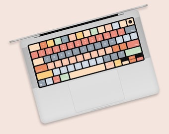 Cozy Atmosphere MacBook Keyboard Stickers | Warm Tones MacBook Keyboard Decal | Oil-resistant Keyboard Accessory | Multi-language Support