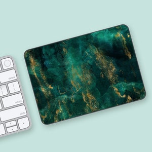 Luxurious Gold Veins Magic Trackpad Skin | Deep Ocean Green Magic Trackpad Skin | Green Marble Pattern Magic Trackpad Wrap, Anti-Scratch