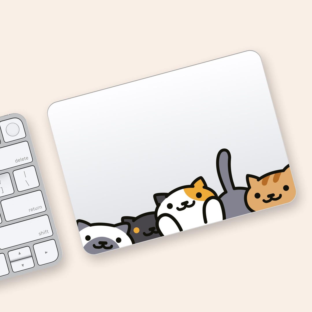 Cute Cat Magic Trackpad Clear Skin | Playful Cat Illustration ...