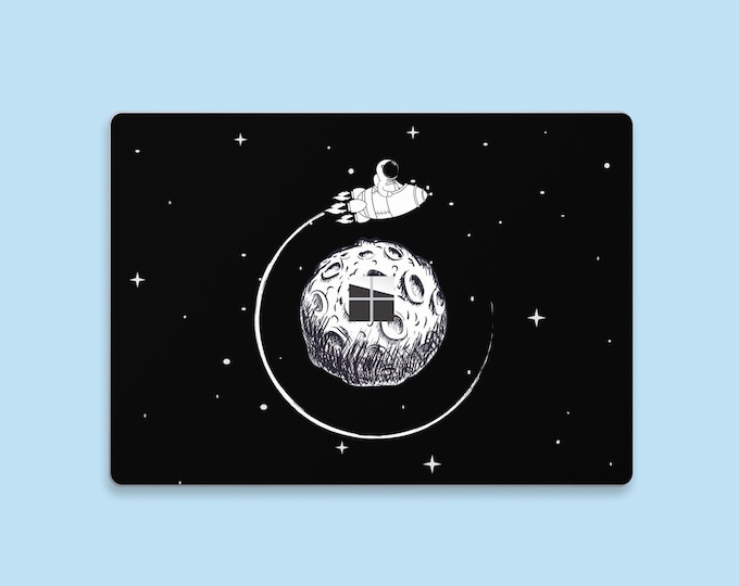 Astronaut Spacewalk Adventure Surface Book Skin | Astronaut Illustration & Starry Night Surface Laptop Skin | Lunar Outer Space Surface Skin