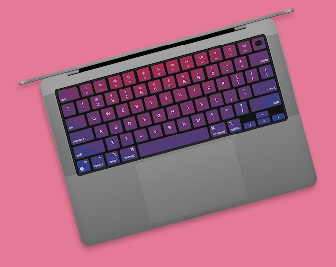 Purple Gradient Individual Keys Stickers for MacBook | Chic Violet Fusion MacBook Pro Keyboard Decal | Elegant Lavender Keyboard Air Skin