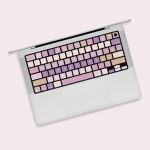Pink Ombre MacBook Keyboard Sticker | Romantic Gradient Design MacBook Keyboard Decal | Lavender Fade MacBook Keyboard Skin | Apple Stickers