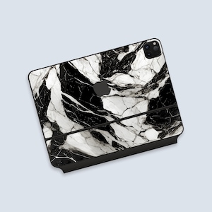 Monochrome Classic Marble Skin for Magic Keyboard for iPad | Elegant Stone Texture Magic Keyboard for iPad Pro Skin | iPad Pro Accessory