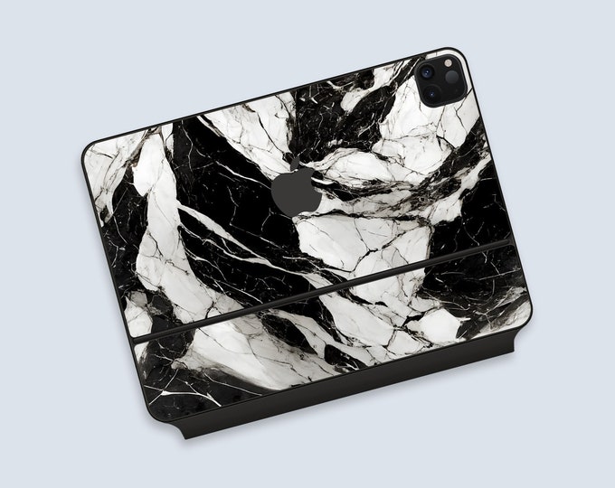 Monochrome Classic Marble Skin for Magic Keyboard for iPad | Elegant Stone Texture Magic Keyboard for iPad Pro Skin | iPad Pro Accessory