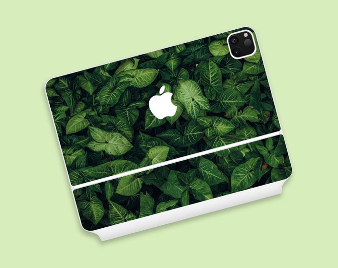 Green Canopy iPad Magic Keyboard Skin | Tropical Lush Green Leaves iPad Magic Keyboard Decal | iPad Pro Skin with Fresh Biophilic Design