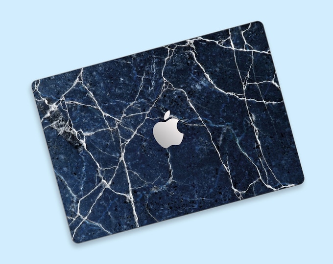 Oceanic Marble MacBook Pro Skin | Chic Marble Veins MacBook Decal | Classic Marble Elegance Laptop Protective Film | Nautical Style Cover