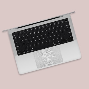 Vintage Pulse Wave MacBook Trackpad Clear Skin | Stacked Waveform MacBook Trackpad Decal | Vintage Science Graphic MacBook Trackpad Wrap
