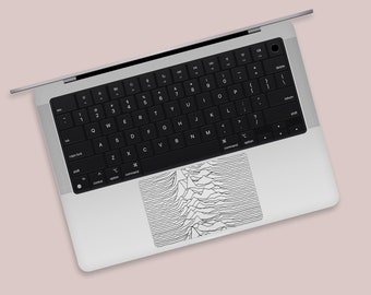Vintage Pulse Wave MacBook Trackpad Klare Haut | Gestapelte Wellenform MacBook Trackpad Aufkleber | Vintage Wissenschaft Grafik MacBook Trackpad Wrap