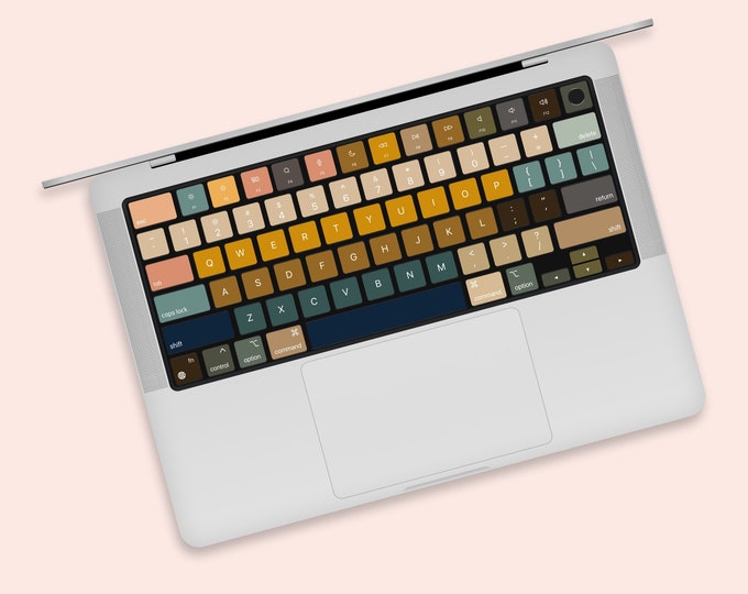 Nostalgic Tones MacBook Keyboard Decal | Vintage Keypad Sticker for MacBook | Comfort Hue Apple Keyboard Skin | Vintage Style Desk Accessory