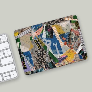 Colorful Collage Magic Keyboard Skin | Urban Artwork Designer Magic Trackpad Overlay | Mixed Media Magic Trackpad Wrap | Pop Art Decal