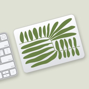 Green Tropical Leaf Magic Trackpad Clear Skin | Minimalist Design Apple Trackpad Clear Decal | Nature-Inspired Magic Trackpad Wrap