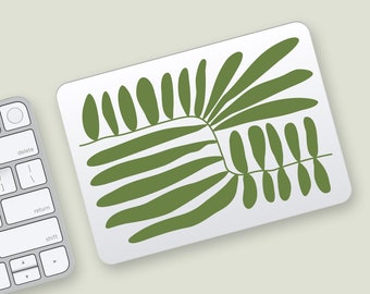 Grün Tropisches Blatt Magic Trackpad Clear Skin | Minimalistisches Design Apple Trackpad klarer Aufkleber | Von der Natur inspiriertes Magic Trackpad Wrap