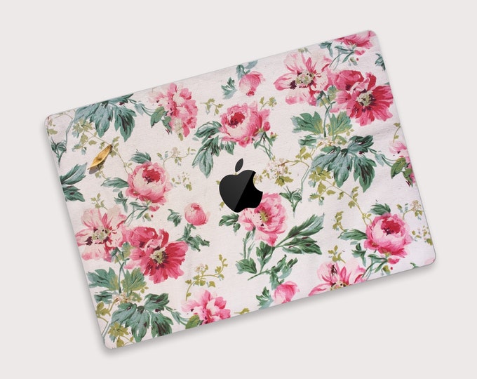 Floral Elegance & Vintage Floral Art MacBook Air Skin | Blooming Peony MacBook Skin | Nature's Canvas Designer MacBook Pro Decal