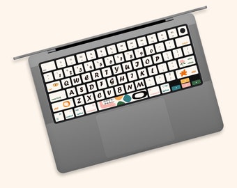 Joyful Icons MacBook Keyboard Skin | Lovely Illustrations MacBook Air Keyboard Stickers | Playful Keys MacBook Pro Keyboard Decal