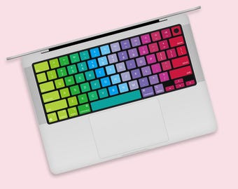 Rainbow Spectrum Colorful MacBook Keyboard Skin | Multicolored Keyboard Art MacBook Air Keyboard Sticker | Colorful MacBook Keyboard Layout