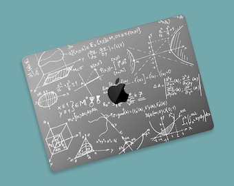 Style académique du MacBook avec habillage artistique transparent, montrez votre MacBook avec des modèles académiques intelligents, une conception mathématique