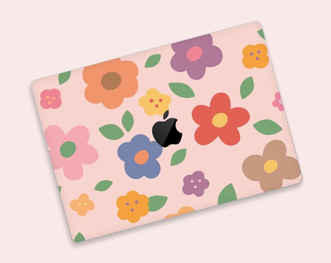 Warm Florals MacBook Pro Skin | Non-transparent, Cozy Flower Design | Protection with Style | MacBook Decal