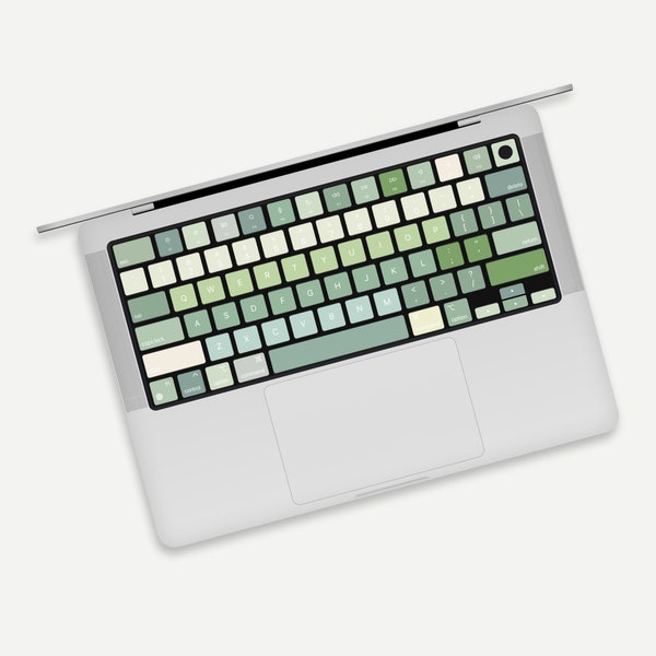 Stickers clavier dégradés verts pour MacBook Pro,Air | Skin pour clavier MacBook Fresh Greenery | Accessoire résistant à l'huile pour clavier MacBook