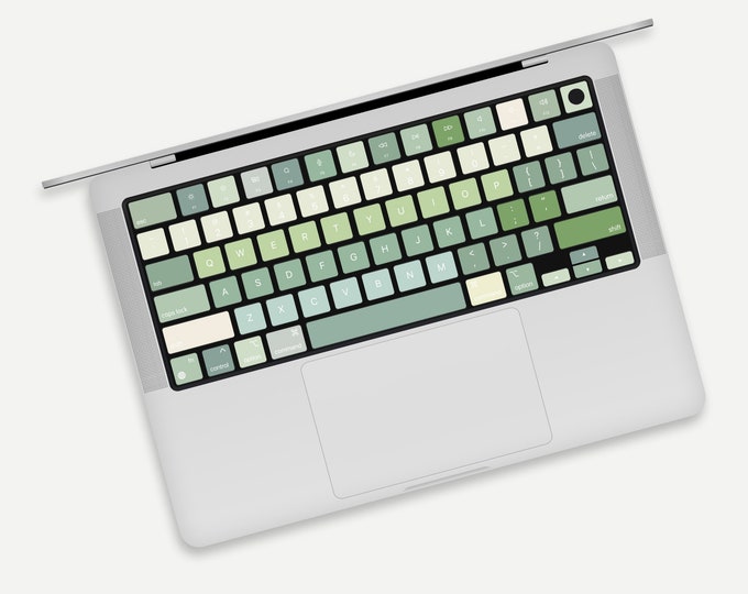 Green Gradient Keyboard Stickers for MacBook Pro,Air | Fresh Greenery MacBook Keyboard Skin | MacBook Keyboard Oil-resistant Accessory