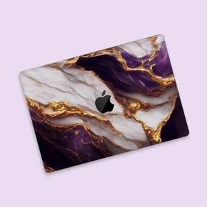 Purple Majesty Marble MacBook Air Skin | Luxury Marble MacBook Decal | Vibrant Purple Hue Laptop Protective Film | Violet Flux MacBook Skin