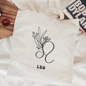 Leo Zodiac Sign Tote Bag, Zodiac Horoscope, Aesthetic Tote Bag, Leo Zodiac Constellation, Leo Zodiac Gift, Zodiac Birthday Gift