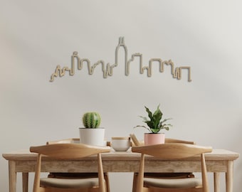 Arte mural del horizonte de Indianápolis impreso en 3D / Paisaje urbano moderno de Indiana / Decoración minimalista para el hogar y la oficina