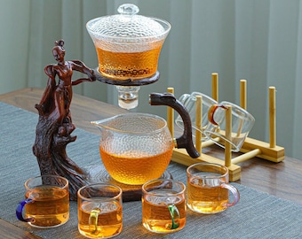 Creative Chang'e Flying to the Moon Automatischer Teebereiter | Kung-Fu-Teeservice aus gehämmertem Glas | Artefakt zur Teezubereitung | Tee-Party-Tee-Set